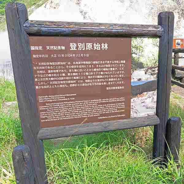 看板 登別原始林について