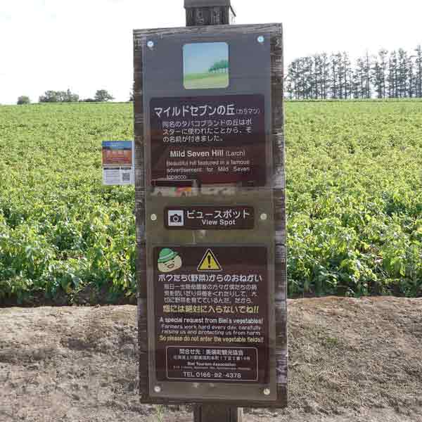 看板 マイルドセブンの丘について
