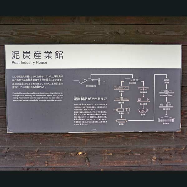 看板 泥炭産業館について