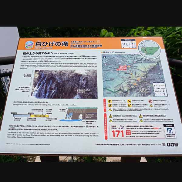看板 白ひげの滝について