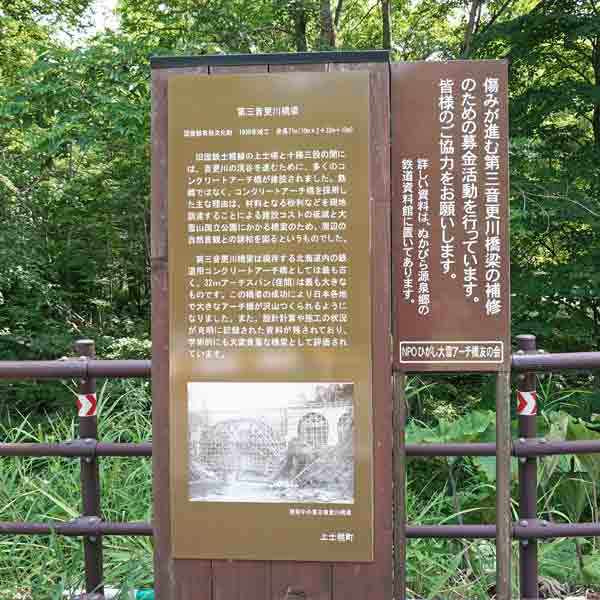 看板 第三音更川橋梁について